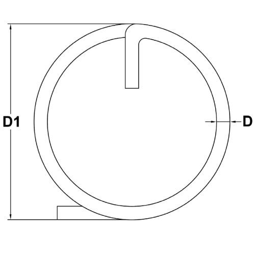 04 x 43 Stainless Steel Cotter Ring specification diagram