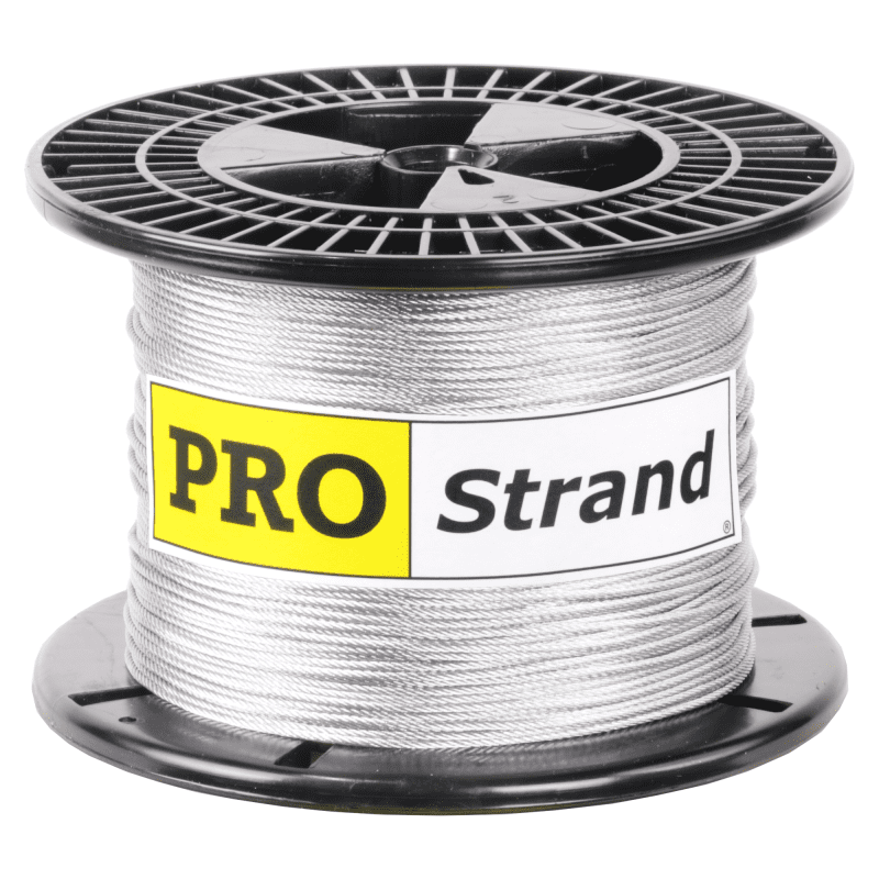 1 16 inch X 500 foot pro strand 7x7 hot dip galvanized cable reel label