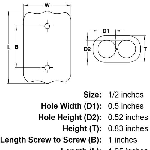 1 2 Black Booster Clamp specification diagram