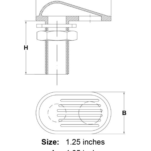 1 25 Hole Stainless Steel Intake Strainer specification diagram