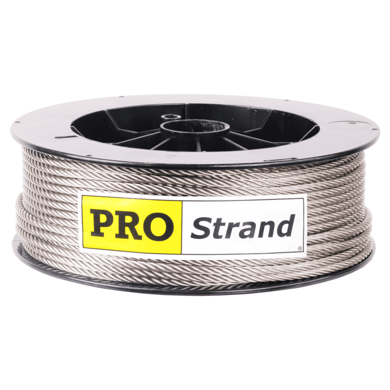 1 4 inch X 200 foot pro strand 7x19 type 304 stainless steel cable reel label