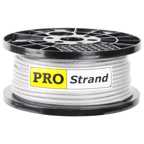 1 4 inch X 200 foot pro strand 7x19 vinyl coated galvanized cable reel label