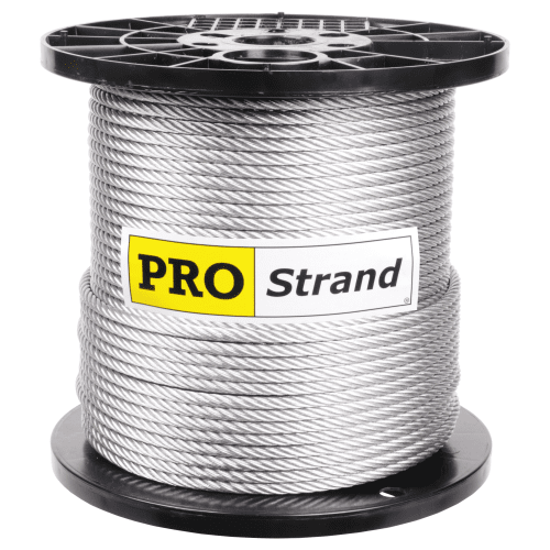 1 4 inch X 500 foot pro strand 7x19 hot dip galvanized cable reel label