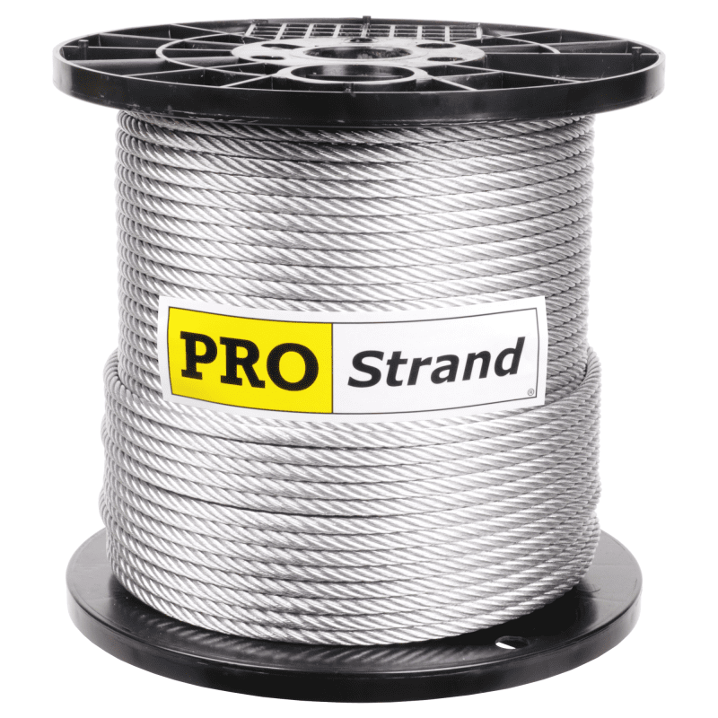 1 4 inch X 500 foot pro strand 7x19 hot dip galvanized cable reel label