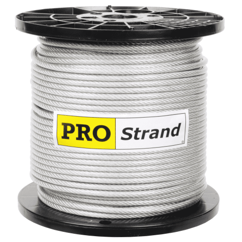 1 4 inch X 500 foot pro strand 7x19 hot dip galvanized vinyl cable reel label