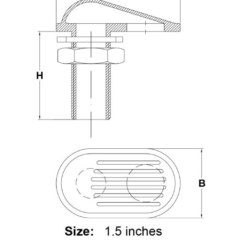 1 5 Hole Stainless Steel Intake Strainer specification diagram