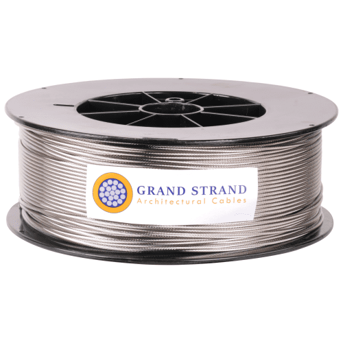 1 8 inch X 1000 foot grand strand 1x19 type 316 stainless steel cable reel label