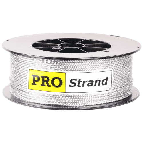 1 8 inch X 1000 foot pro strand 7x19 hot dip galvanized cable reel label