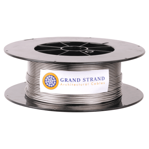 1 8 inch X 200 foot grand strand 1x19 type 316 stainless steel cable reel label