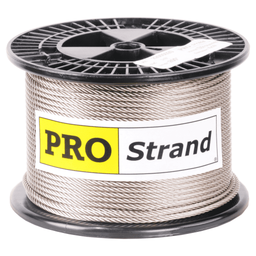 1 8 inch X 200 foot pro strand 7x19 type 304 stainless steel cable reel label