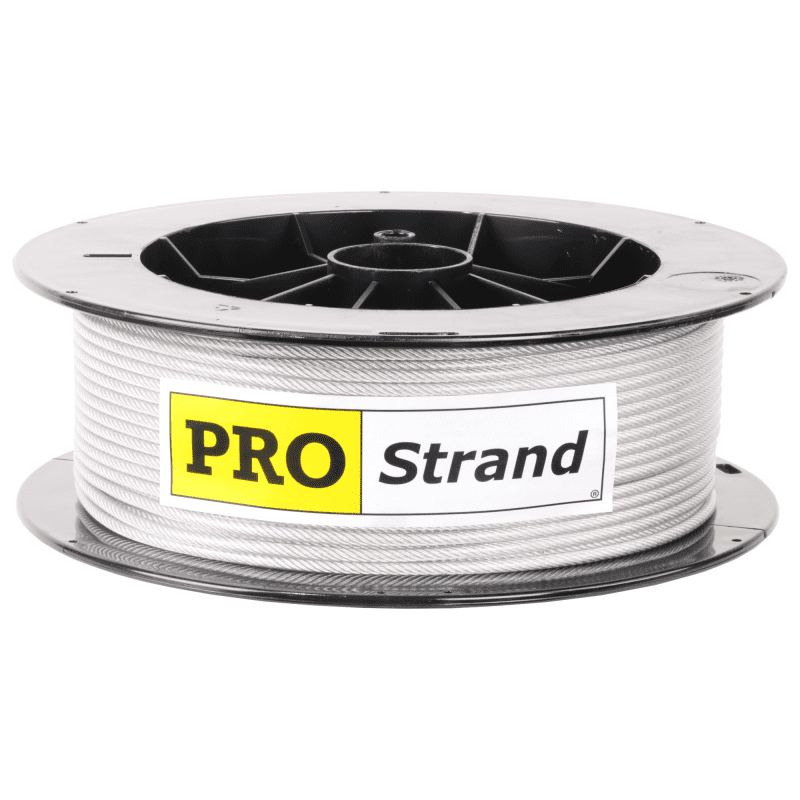 1 8 inch X 200 foot pro strand 7x19 vinyl coated galvanized cable reel label