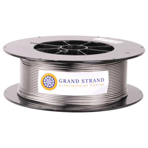 1 8 inch X 500 foot grand strand 1x19 type 316 stainless steel cable reel label