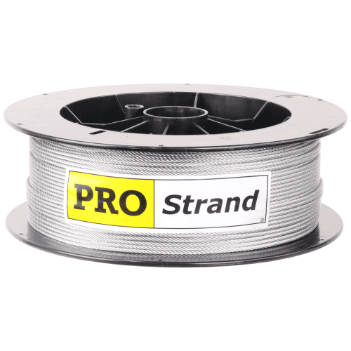 1 8 inch X 500 foot pro strand 7x19 hot dip galvanized cable reel label