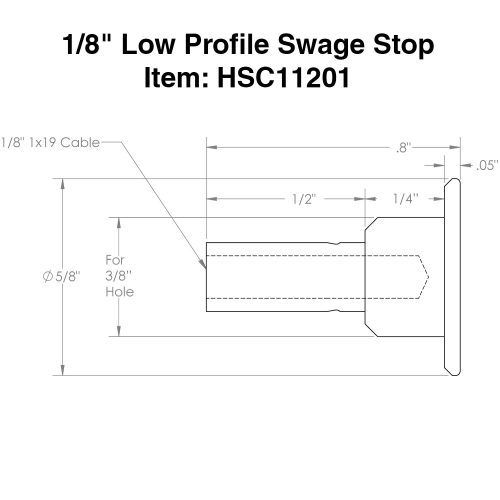 1 8 low profile swage stop specs