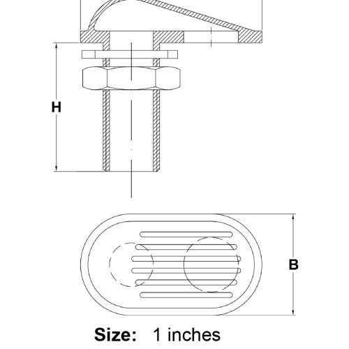 1 Hole Stainless Steel Intake Strainer specification diagram