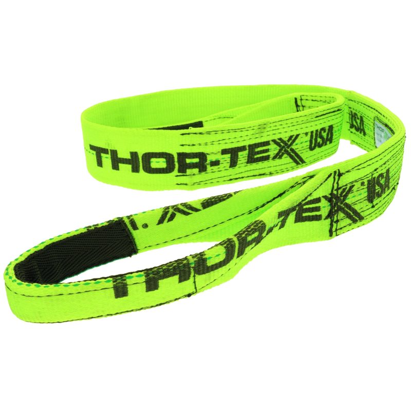 THOR-TEX USA 1 Ply 4" x 20' Eye x Eye Polyester Web Lifting Sling, Cordura Lined Tapered Eyes#Size_4" x 20'