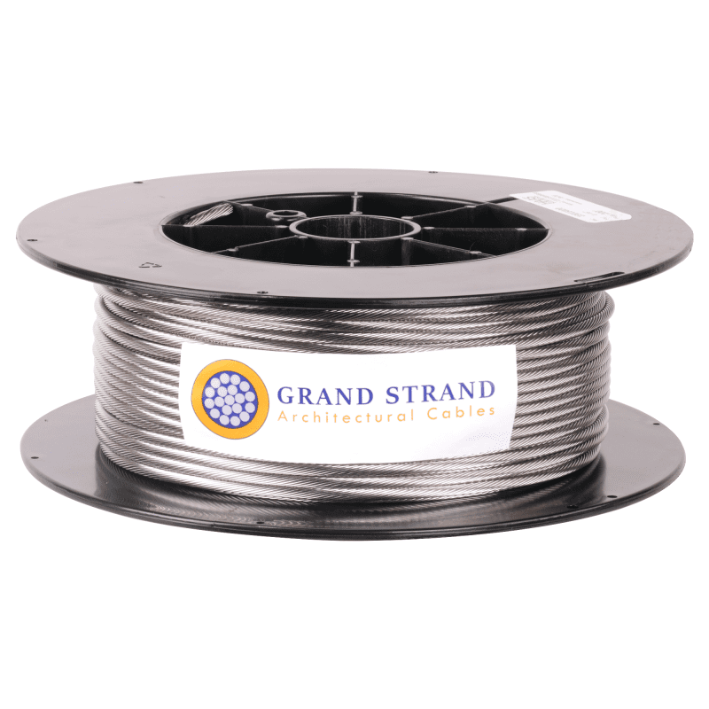 3 16 inch X 200 foot grand strand 1x19 type 316 stainless steel cable reel label