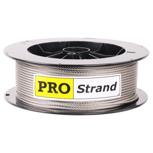 3 16 inch X 200 foot pro strand 7x19 type 304 stainless steel cable reel label