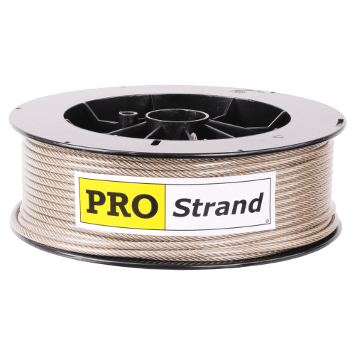 3 16 inch X 200 foot pro strand 7x19 type 304 vinyl coated stainless steel cable reel label