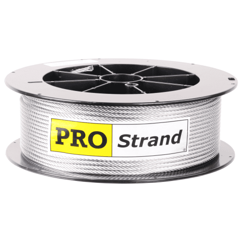 3 16 inch X 250 foot pro strand 7x19 hot dip galvanized cable reel label