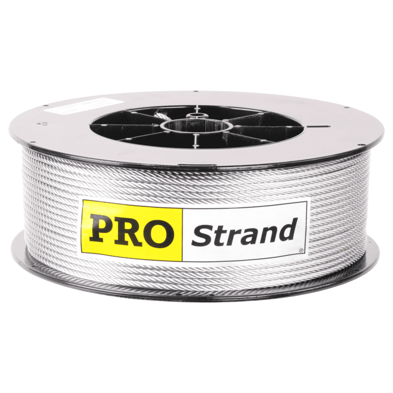 3 16 inch X 500 foot pro strand 7x19 hot dip galvanized cable reel label