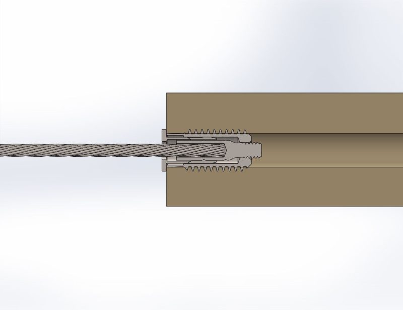 3 16 lag receiver swage stop 3d section