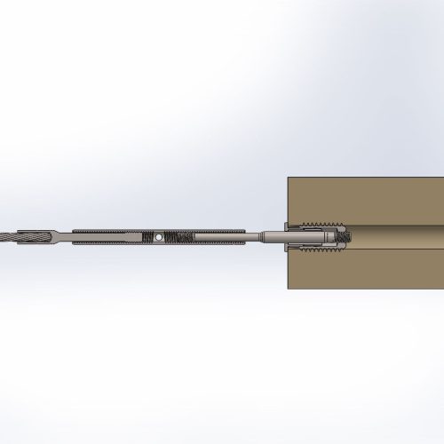 3 16 lag swage turnbuckle 3d section