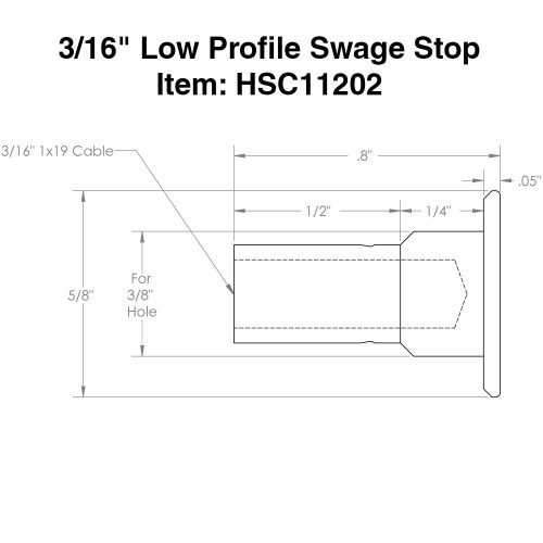 3 16 low profile swage stop specs