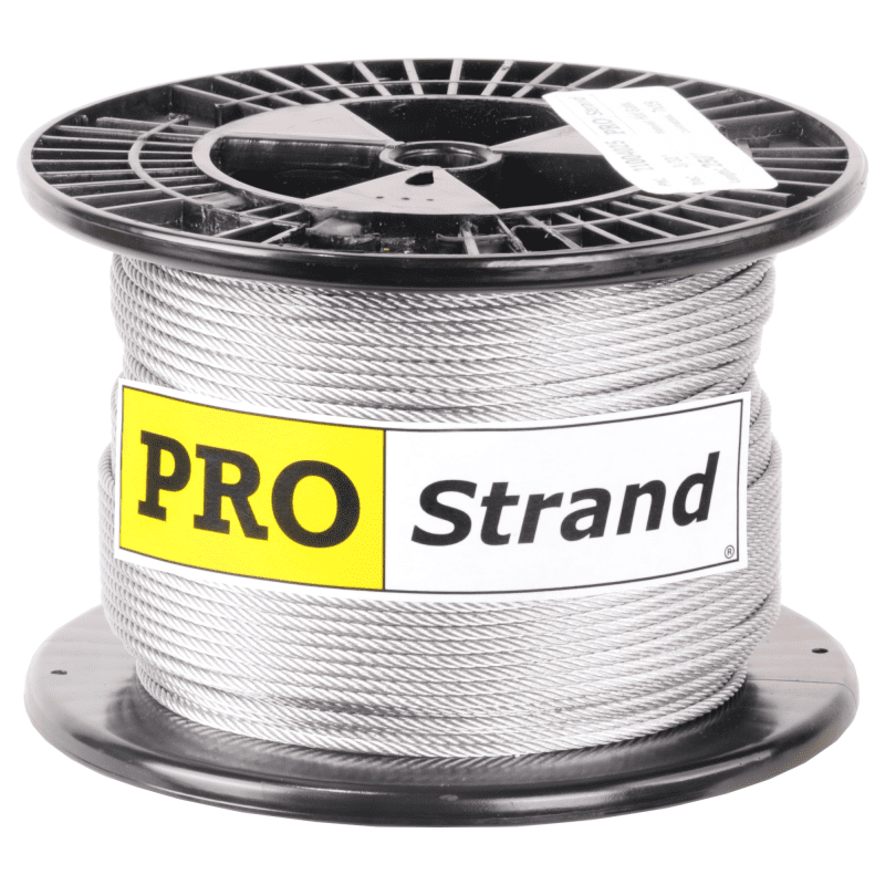 3 32 inch X 250 foot pro strand 7x19 hot dip galvanized cable reel label