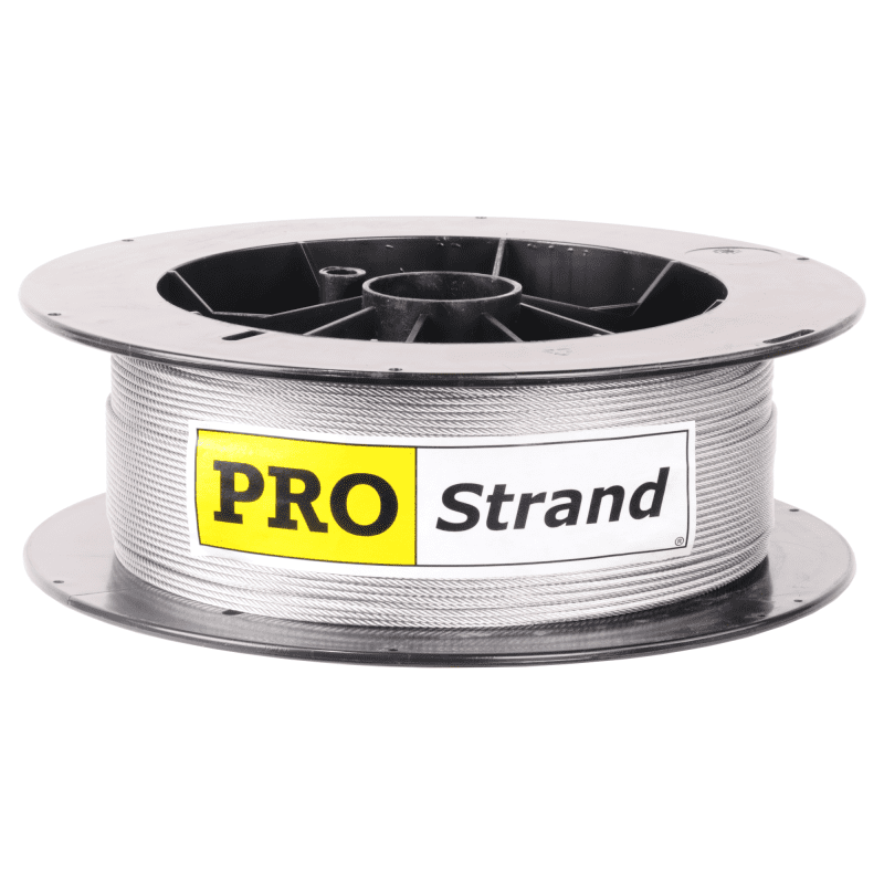 3 32 inch X 500 foot pro strand 7x19 hot dip galvanized cable reel label