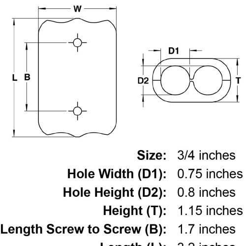 3 4 Black Booster Clamp specification diagram