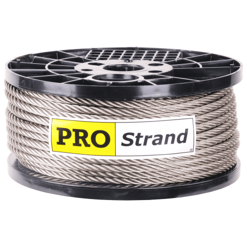 3 8 inch X 200 foot pro strand 7x19 type 304 stainless steel cable reel label