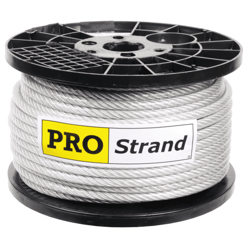 3 8 inch X 200 foot pro strand 7x19 vinyl coated galvanized cable reel label