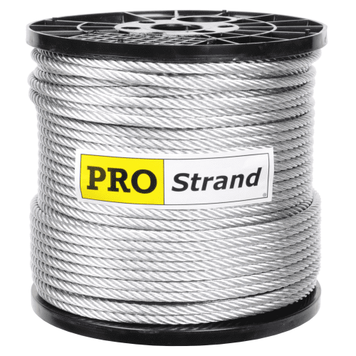 3 8 inch X 250 foot pro strand 7x19 hot dip galvanized cable reel label