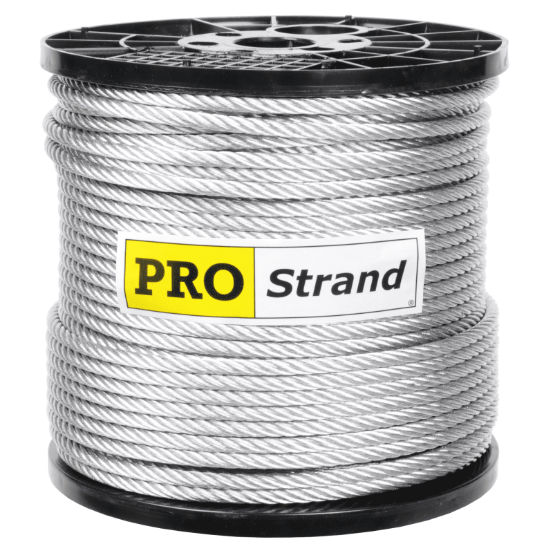 3 8 inch X 500 foot pro strand 7x19 hot dip galvanized cable reel label