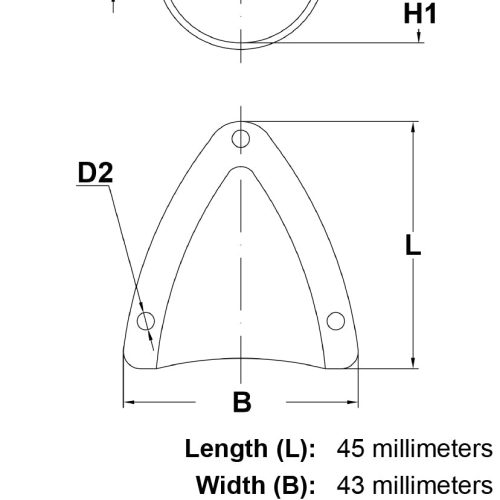 45mm Stainless Steel Vent Plate specification diagram