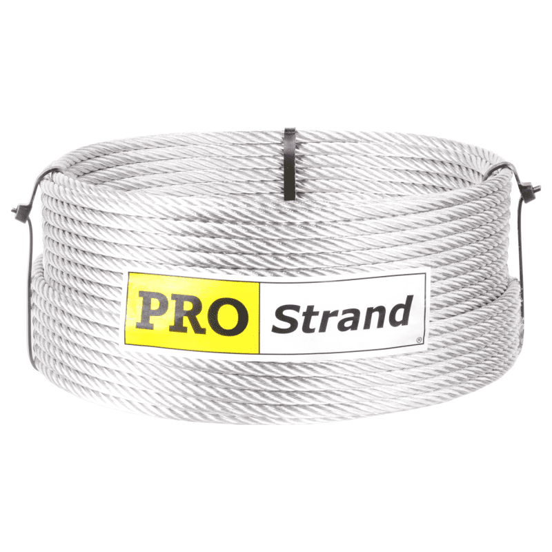 5 16 inch X 100 foot pro strand 7x19 hot dip galvanized cable reel label