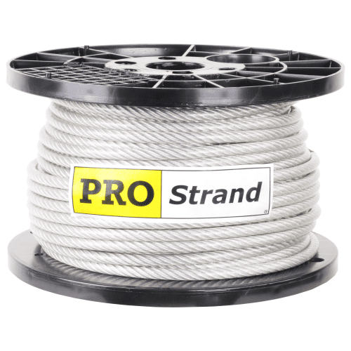 5 16 inch X 200 foot pro strand 7x19 vinyl coated galvanized cable reel label