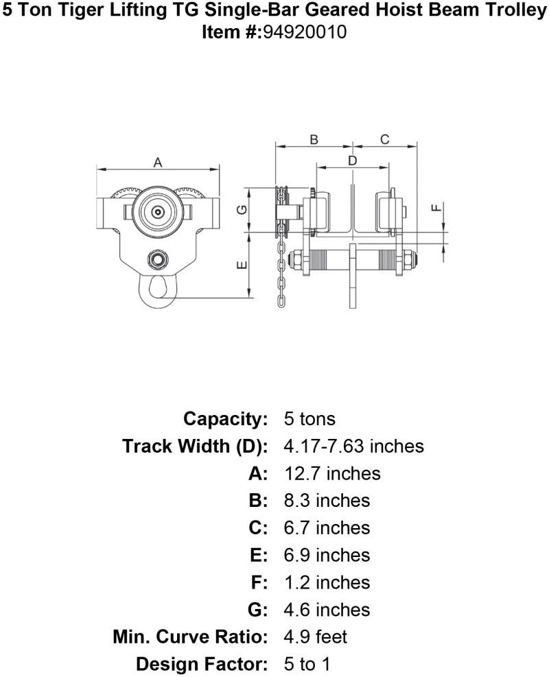 5 ton tiger lifting tg single bar geared hoist beam trolley specification diagram 3adc8509 3ca2 44ef b238 be5380d604e4