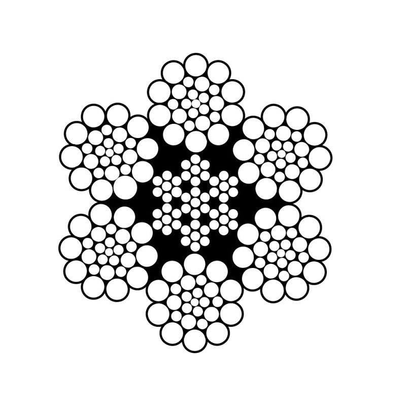 6x26 IWRC EIPS wire rope cross section