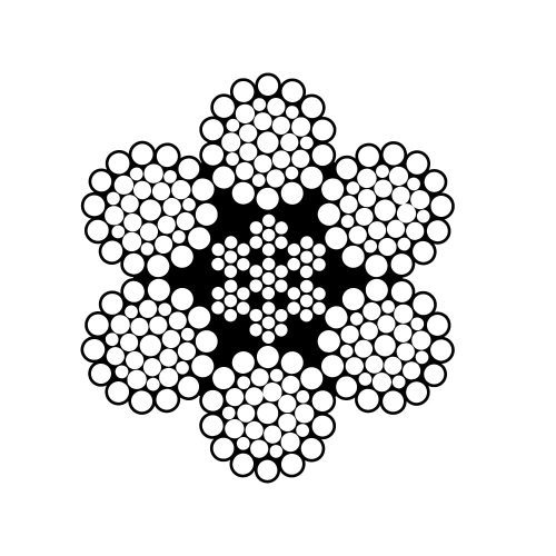 6x36 IWRC EIPS wire rope cross section