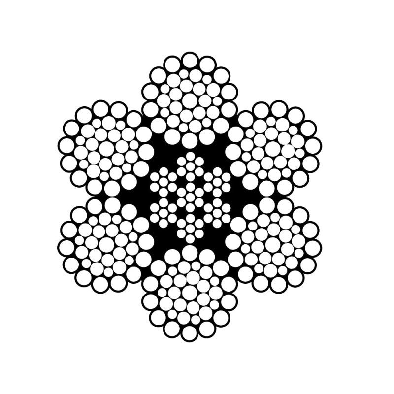6x36 IWRC EIPS wire rope cross section