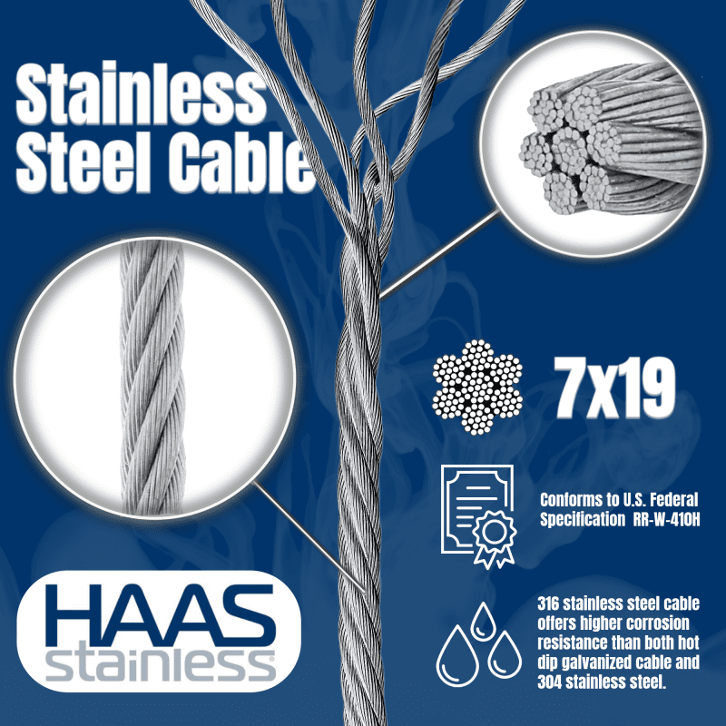 7x19 HAAS stainless steel Cable