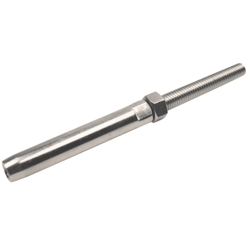 Type 316 Stainless Steel Machine Swage Stud Terminals #Size_3/16” Cable, 3/8”-16 UNC