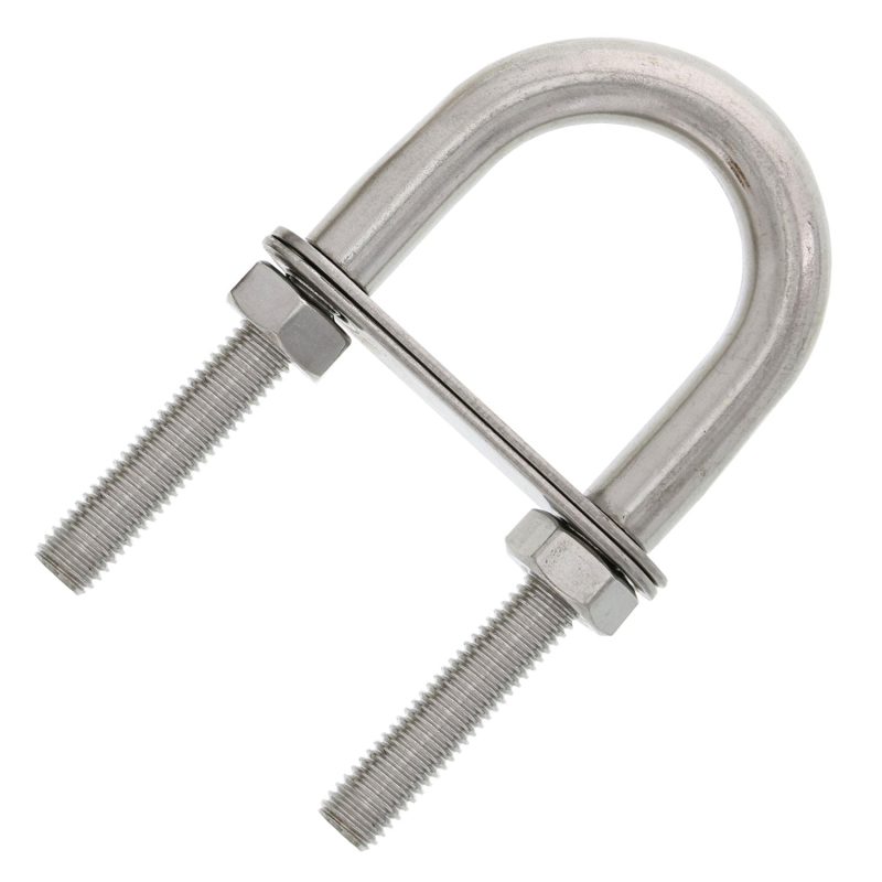 M10 x 2.125" Stainless Steel U-Bolt, Oversized Head#Size_M10 x 2.125"