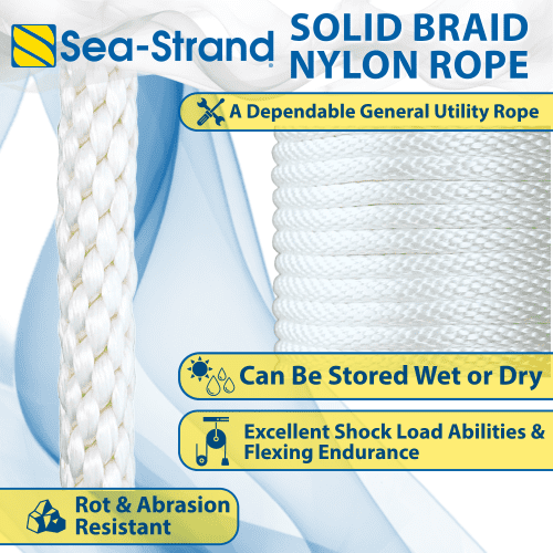 Sea Strand Solid Braid Nylon Rope Features