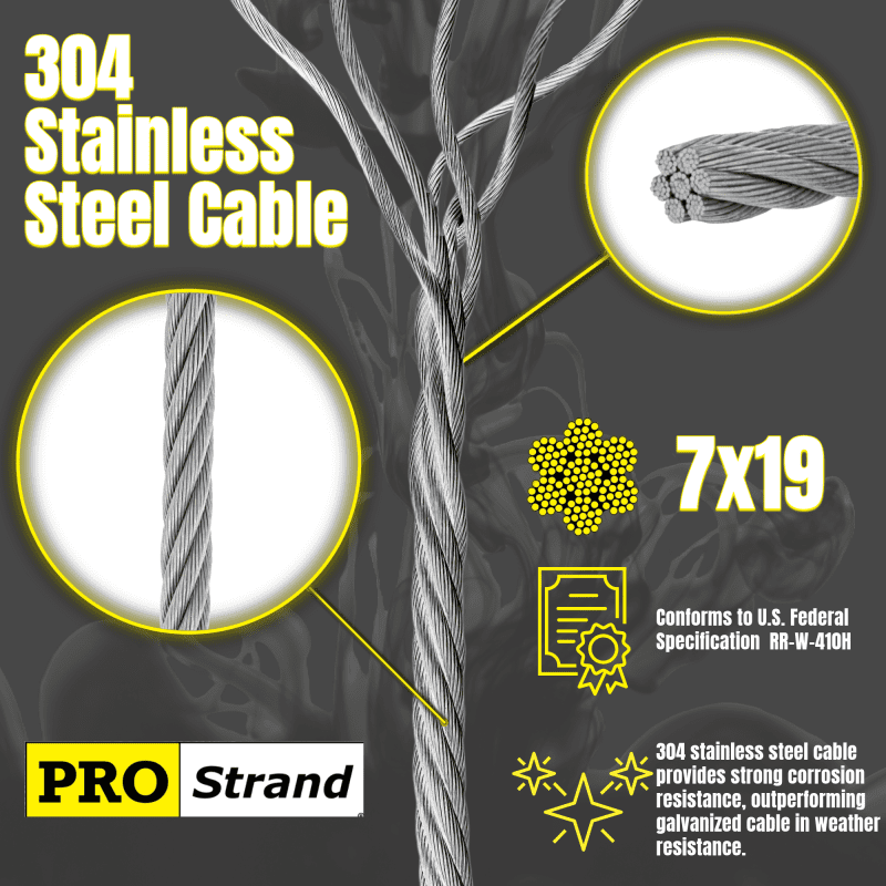 Stainless Steel Cable Type 304 from Pro Strand at E Rigging