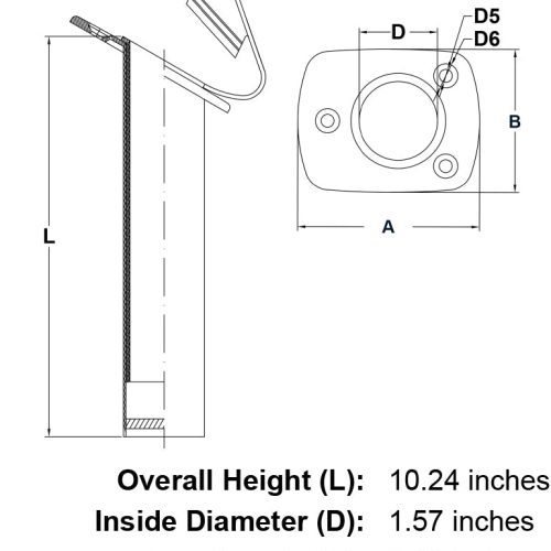 Stainless Steel Rod Holder Style 1288 specification diagram