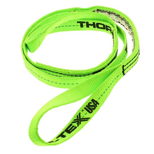 THOR TEX USA 1 Ply 1 inch x 4 foot Eye x Eye Polyester Web Lifting Sling Flat Twisted Eyes #Size_1" x 4'