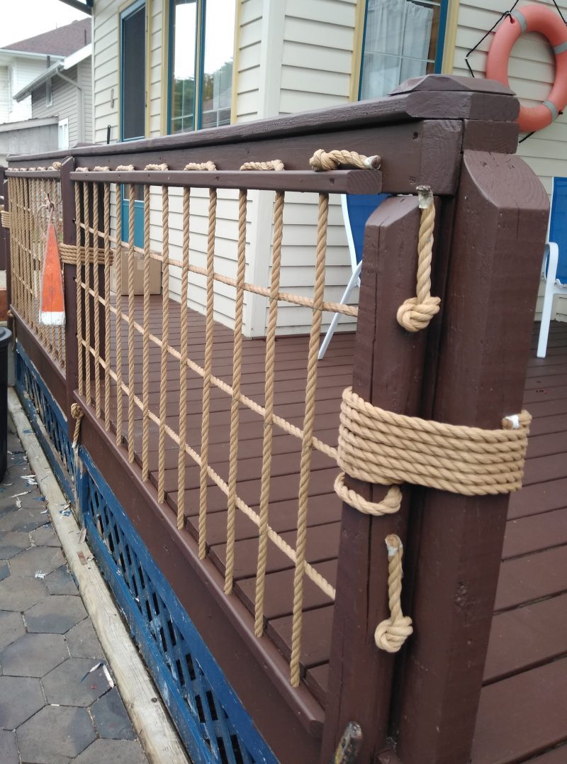 Tan Polypropylene Rope in Use on Deck